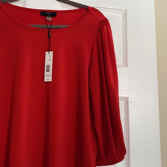 Tahari Red Blouse Size Medium - Picture 3 of 4